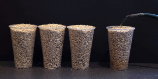 Three parts dry vermiculite : 1 part wet